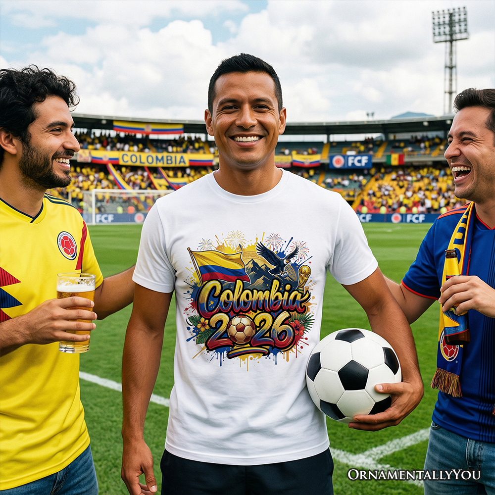 Colombia 2026 FIFA World Cup Soccer T-Shirt, Fans Football Tee