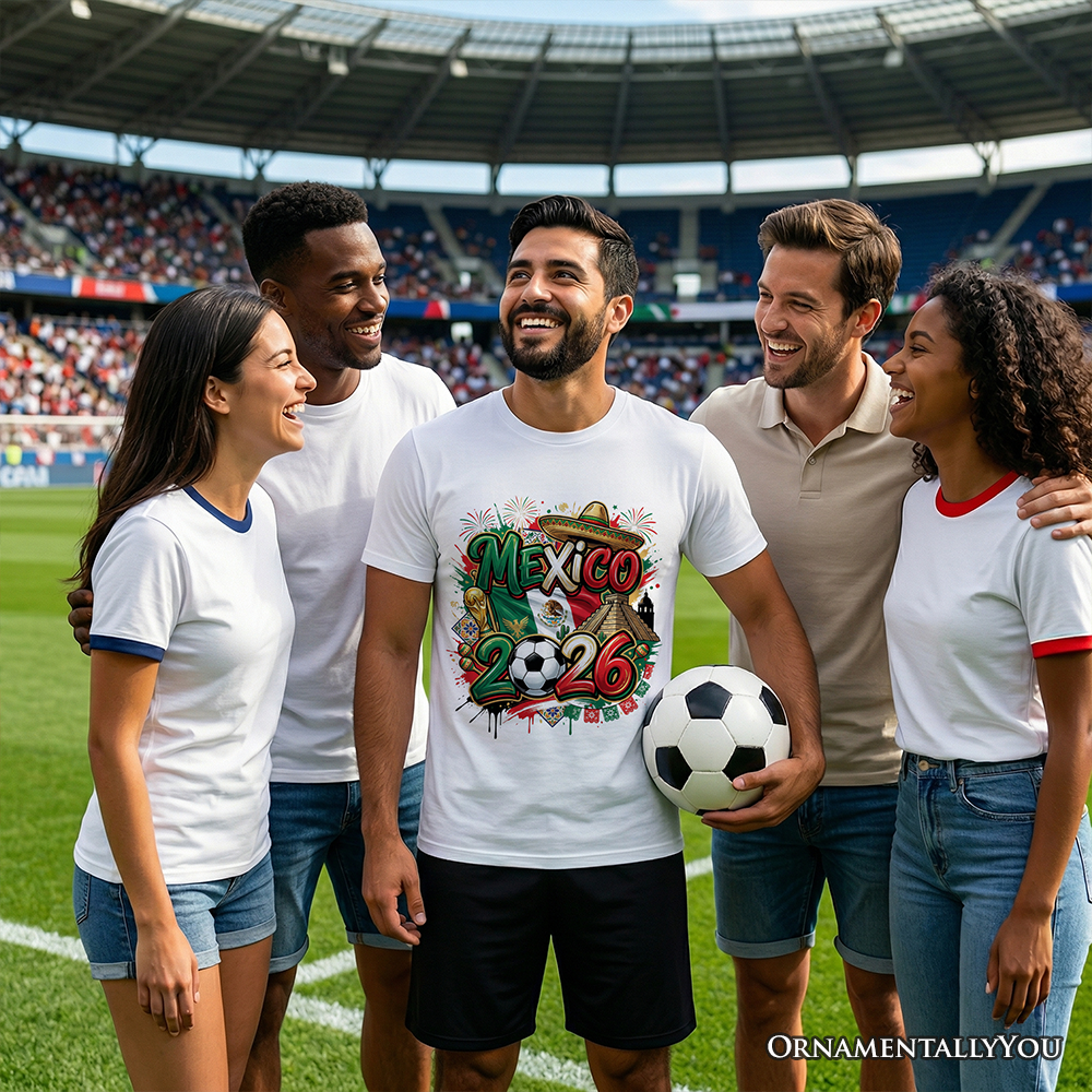 Mexico 2026 FIFA World Cup Soccer T-Shirt, Fans Football Tee