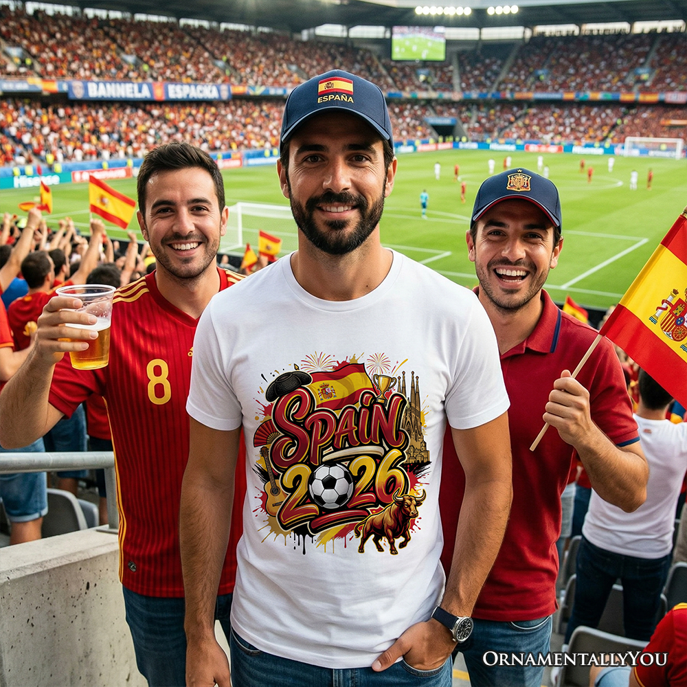 Spain 2026 FIFA World Cup Soccer T-Shirt, Fans Football Tee