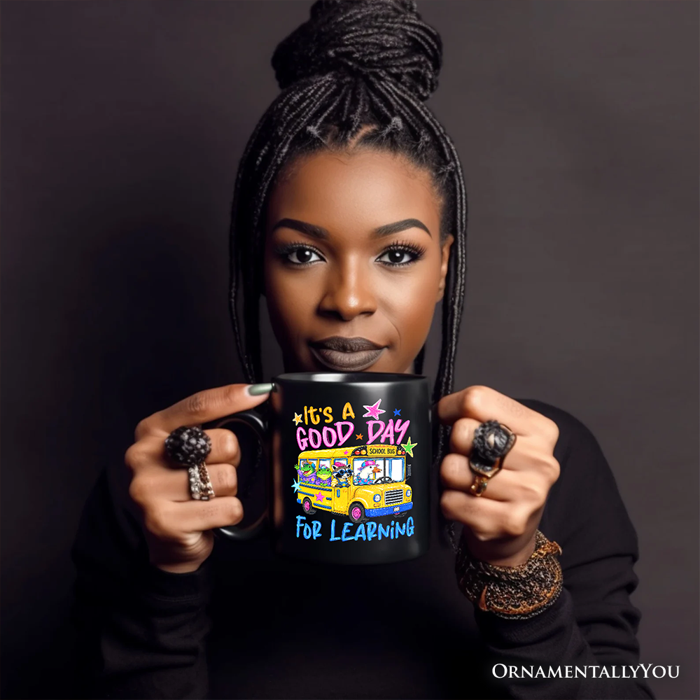 School Bus Good Day for Learning Personalized Mug, Funny Back to School Gift with Custom Name