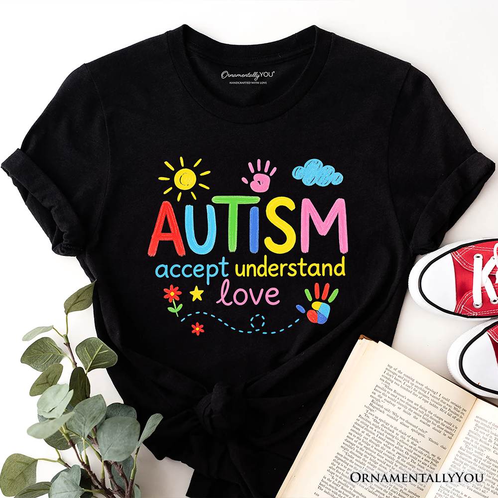 Autism Awareness Brushstroke T-Shirt, Colorful Autism Support Tee for Autism Month