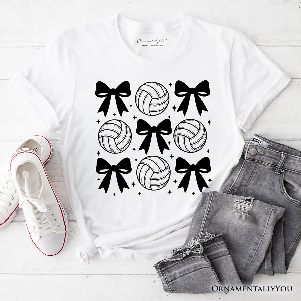 Coquette Volleyball Bows T-Shirt, Cute Athletic Sports Game Day Tee –  Fashion Flare Boutique, image size:1000x1000