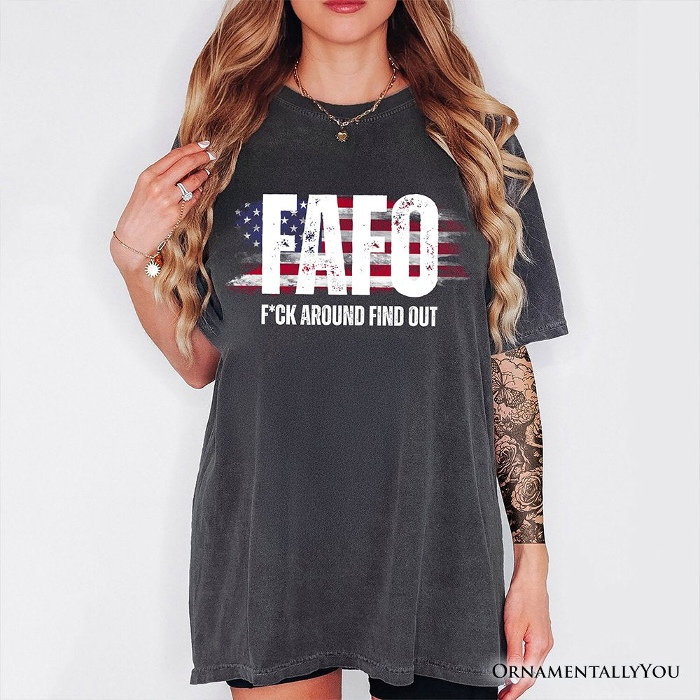 FAFO USA Flag T-Shirt, F Around Find Out Patriotic Humor Tee