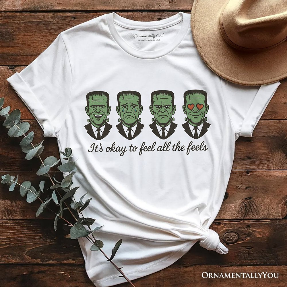 Frankenstein It’s Okay To Feel All The Feels T-Shirt, Funny Mental Health Feelings Tee