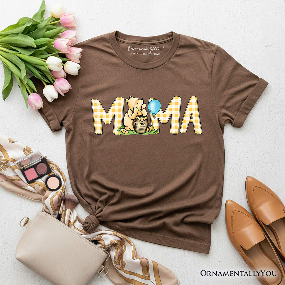 Gingham Bear Mama T-Shirt, Honey Bear Family Tee