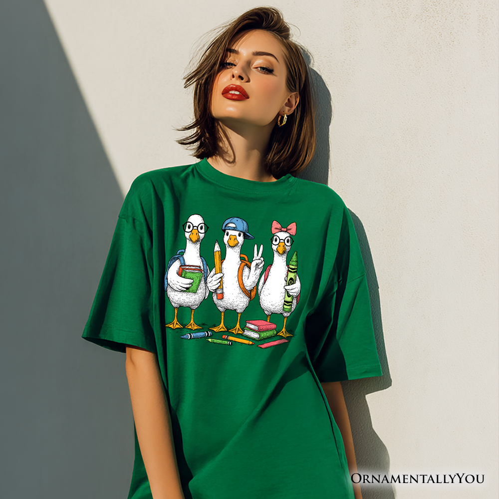 Goose Back to School T-Shirt, Cute Teacher Student Classroom Tee