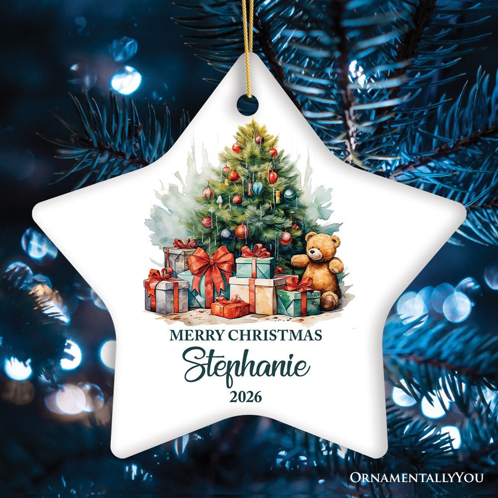 Joyous Christmas Tree Personalized Ornament, Cute Gift With Custom Name