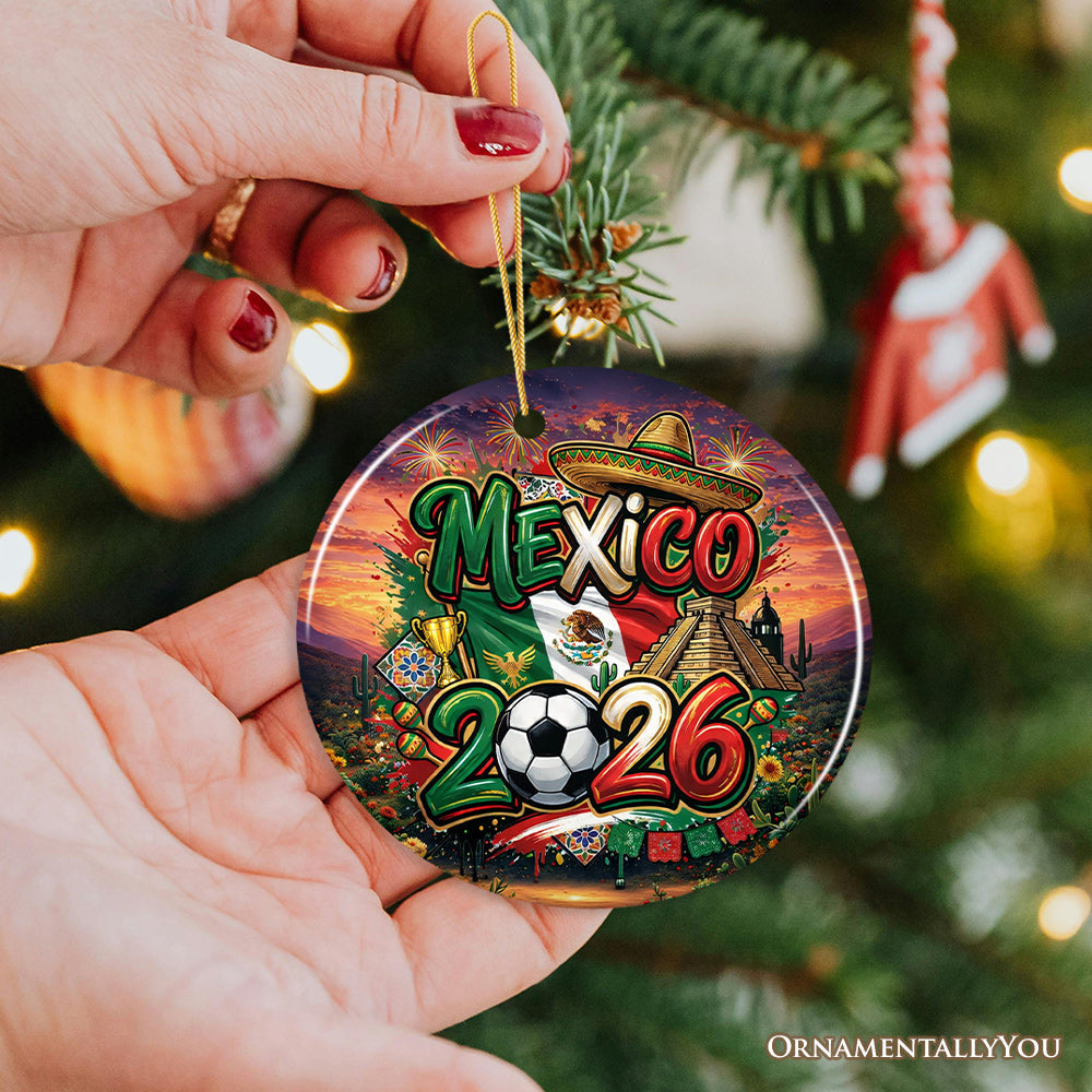 Mexico 2026 Soccer Cup Global Championship Ornament, Fans Football Gift and Tree Decor
