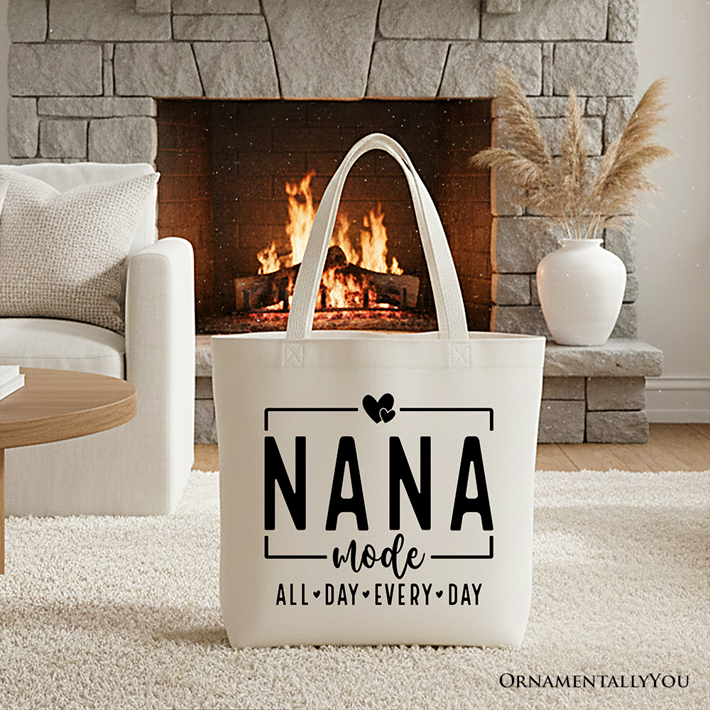 Nana Mode Canvas Tote Bag, All Day Every Day Gift Shopper for Grandma