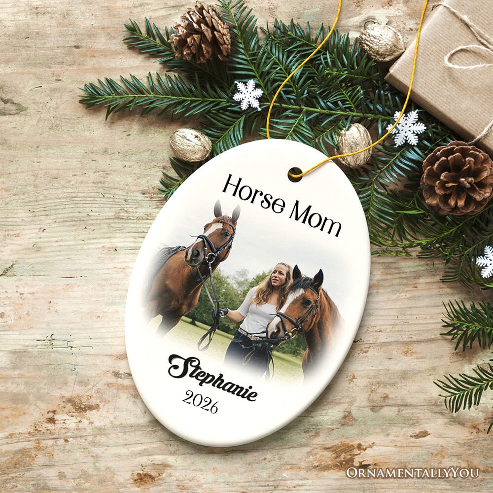 Personalized Horse Photo Ornament, Keepsake Picture Horse Lovers Gifts