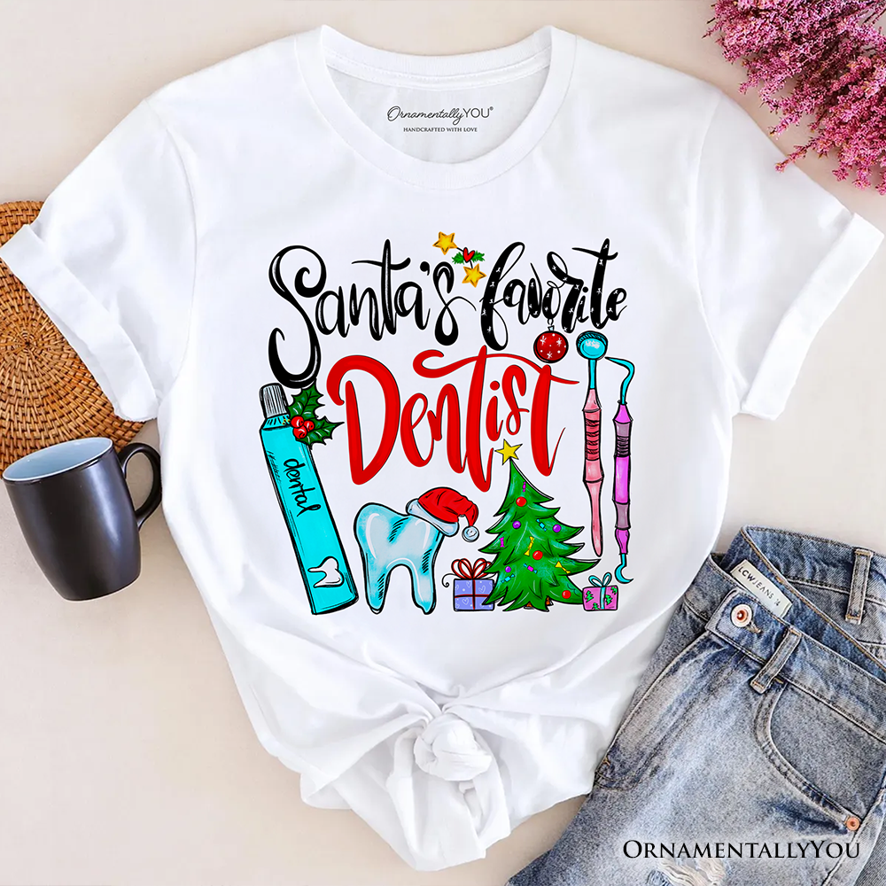 Santa’s Favorite Dentist T-Shirt, Jolly Holiday Tee