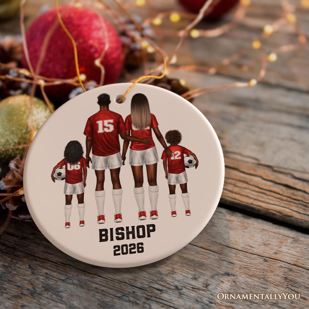 Soccer Family Personalized Ornament, Custom Christmas Gift for Football Players and Coaches