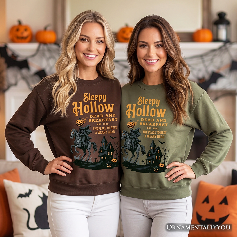 Headless Horseman Sleepy Hollow Halloween Vintage Sweatshirt, Dead and Breakfast Retro Sweater