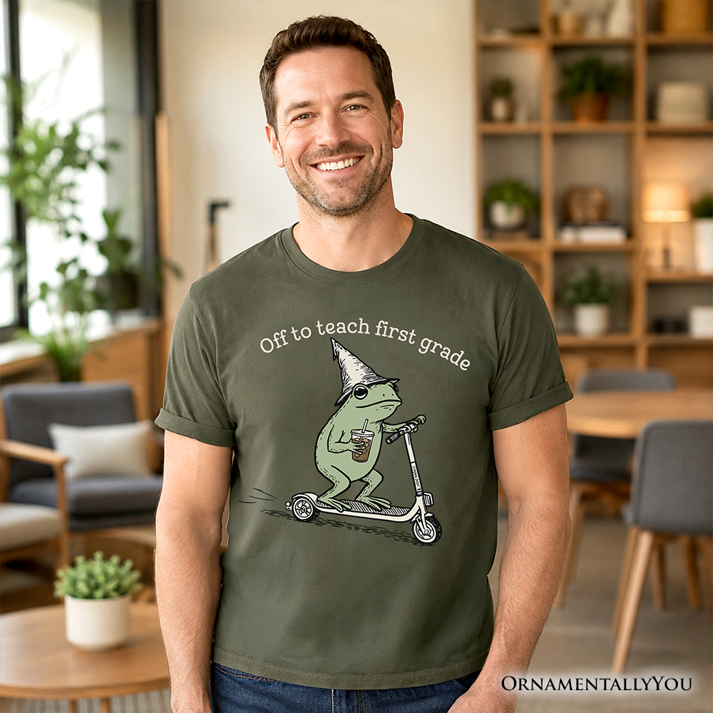 Off to Teach First Grade Frog T-Shirt, Funny Teachers Tee