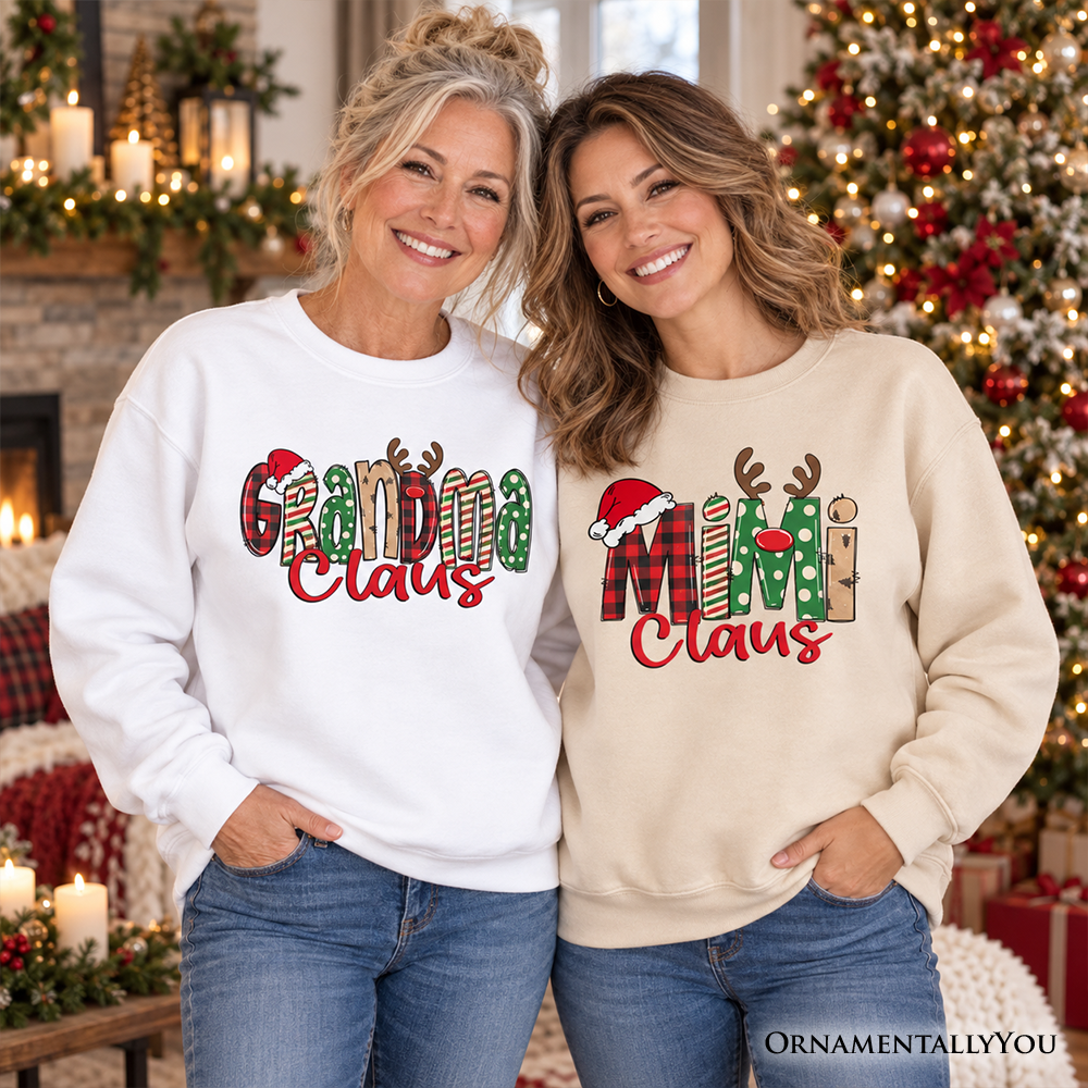 Mimi Claus Retro Christmas Sweatshirt, Matching Family Holiday Sweater