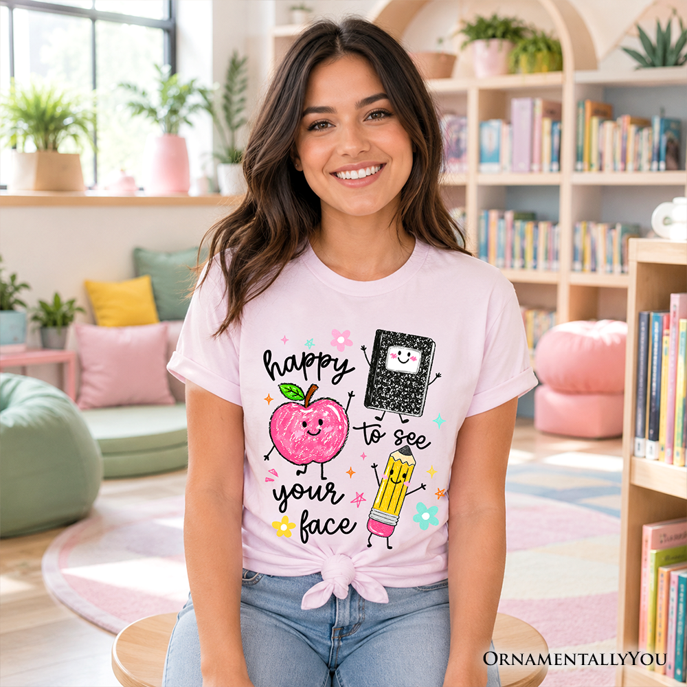 Happy to See Your Face T-Shirt, Cute Back to School Teachers Tee