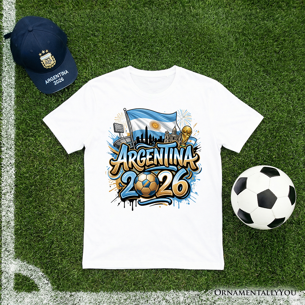 Argentina 2026 FIFA World Cup Soccer T-Shirt, Fans Football Tee