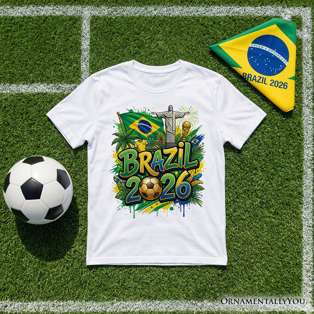 Brazil 2026 FIFA World Cup Soccer T-Shirt, Fans Football Tee