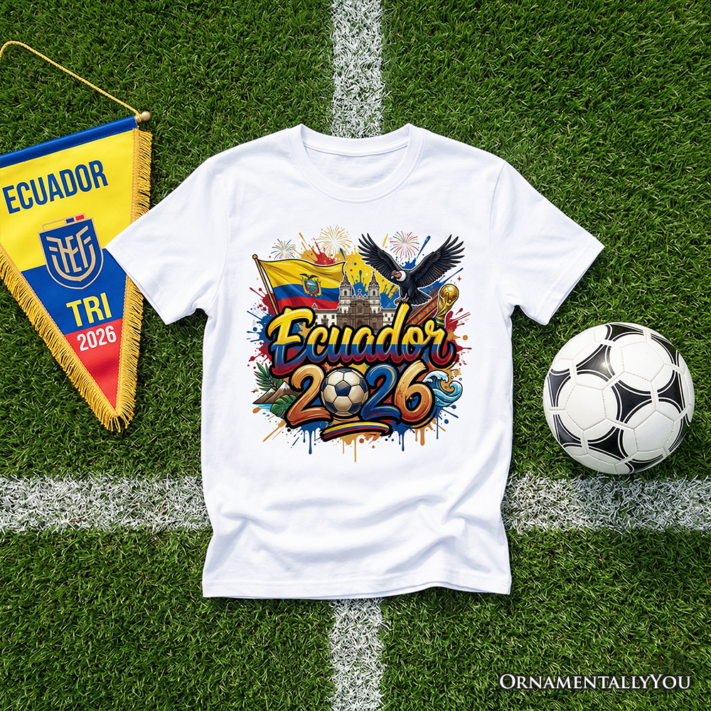Ecuador 2026 FIFA World Cup Soccer T-Shirt, Fans Football Tee