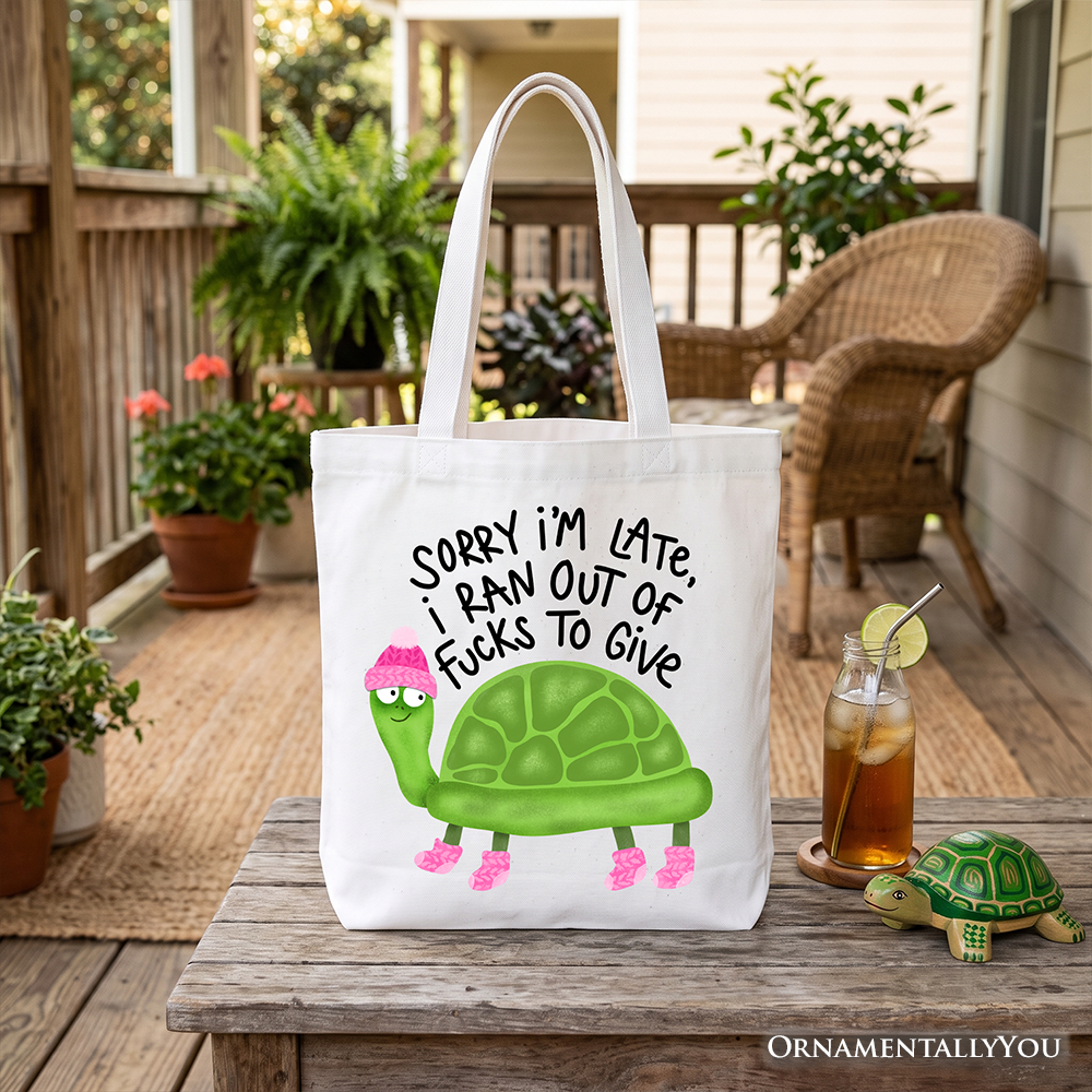 Sarcastic Turtle Tote Bag, Sassy Funny Animal Gift Shopper