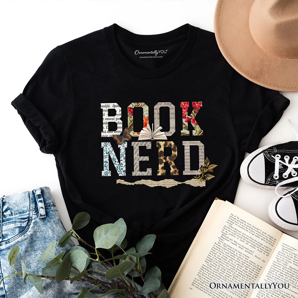 Book Nerd Collage Retro T-Shirt, Bookish Booktok Librarian Tee