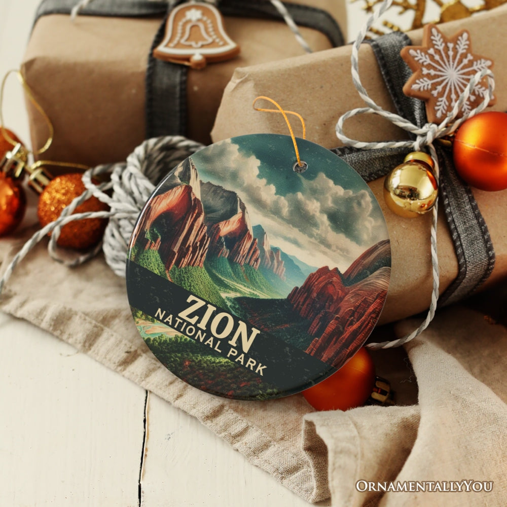 Breathtaking Zion National Park Ornament, Utah Canyon Landscape Christmas Gift and Nature Souvenir
