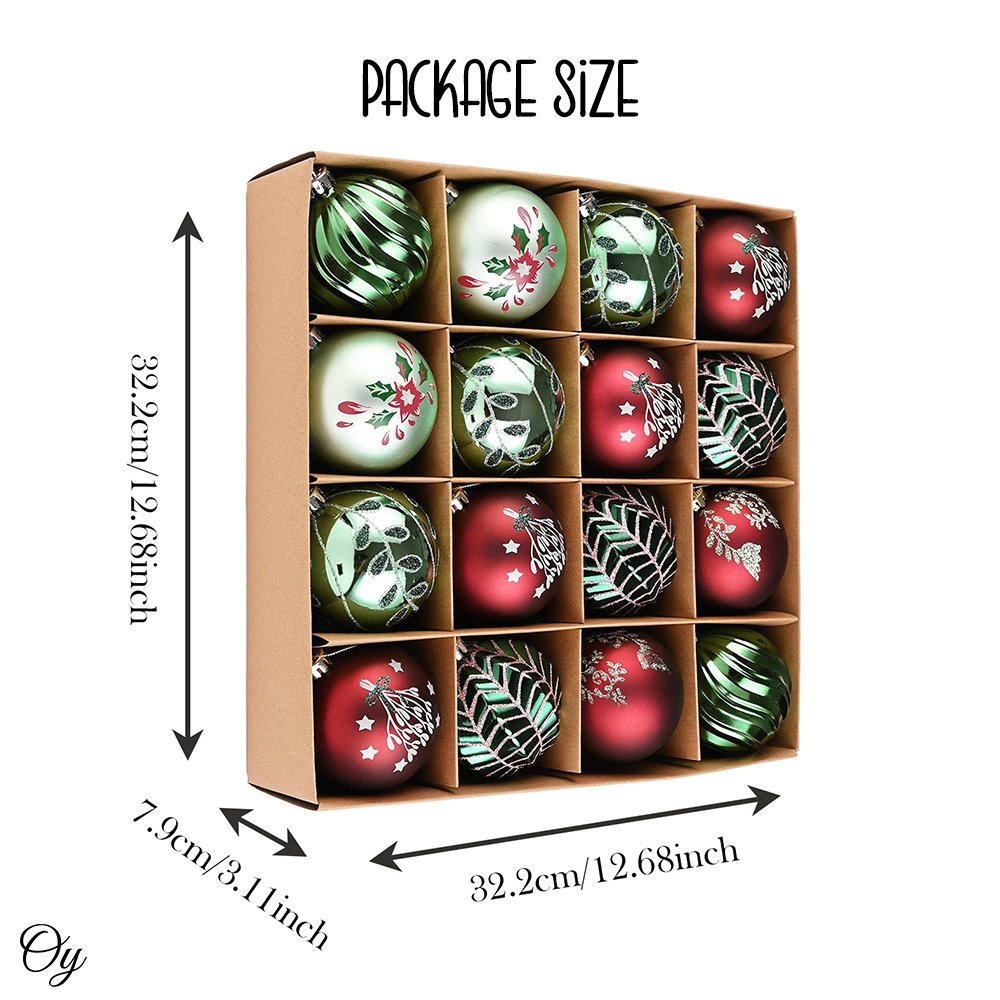 Chic Christmas Decor Ornament Ball Bundle, 16 Piece Natural World Bauble Set