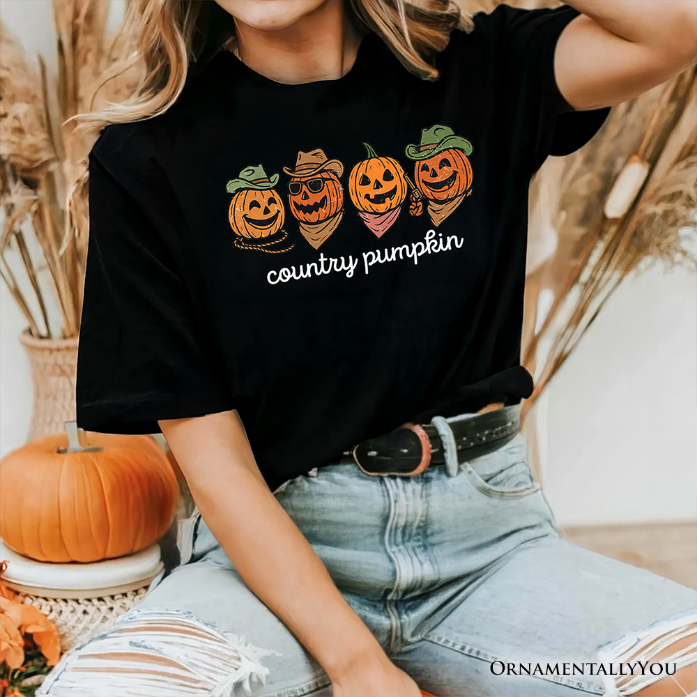 Country Pumpkin Rustic T-Shirt, Cute Fall Tee for Autumn Season