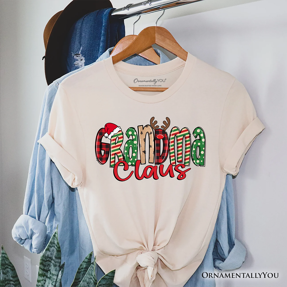Grandma Claus Retro Christmas T-Shirt, Matching Family Holiday Tee