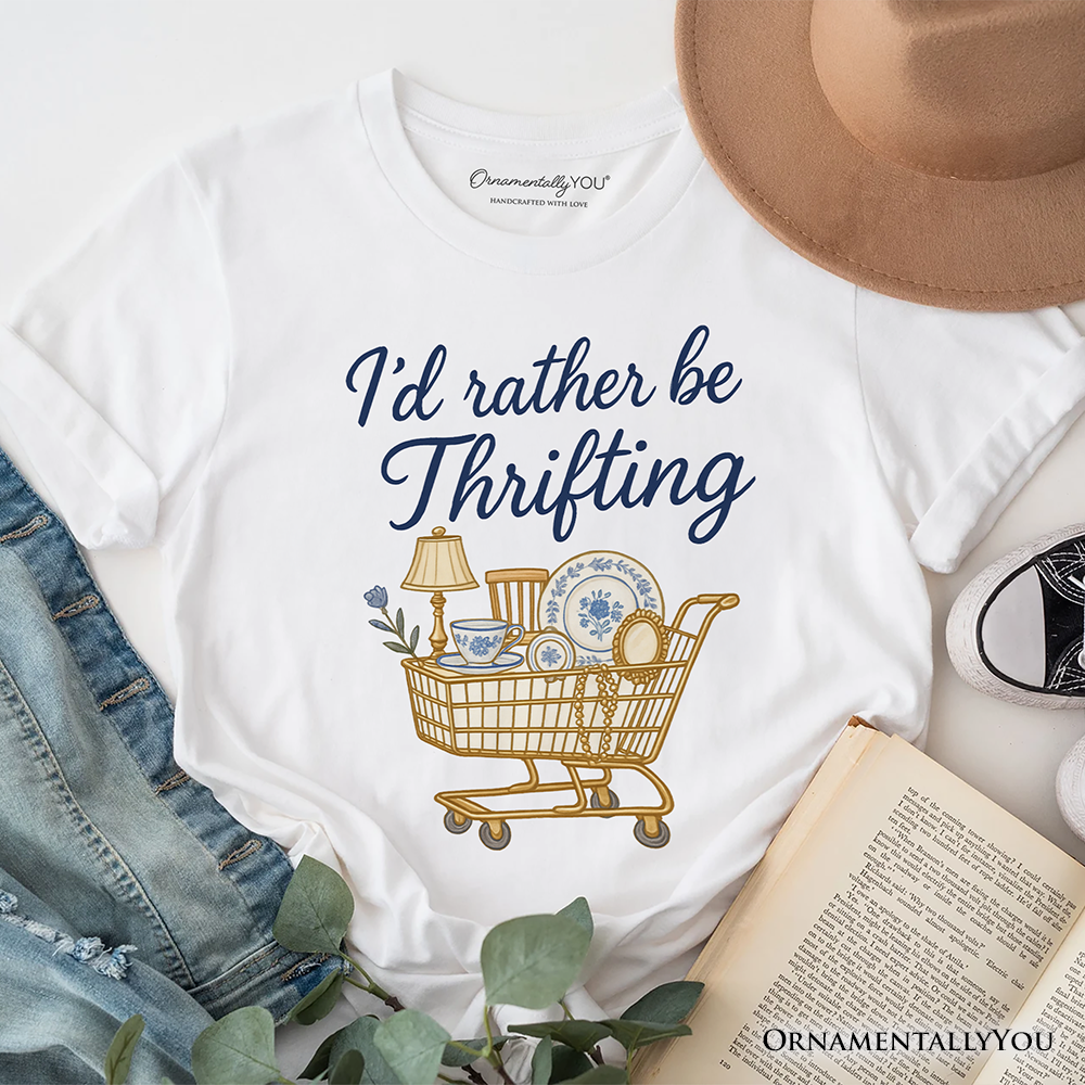 I’d Rather Be Thrifting T-Shirt, Vintage Thrift Shop Lover Tee