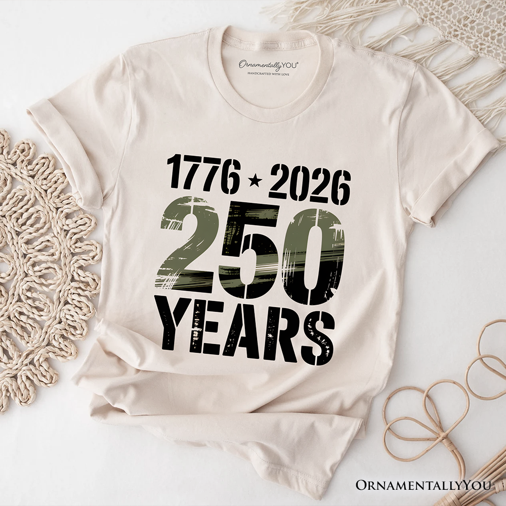 USA 250 Years Anniversary T-Shirt, 4th of July Patriotic 1776–2026 Freedom Tee