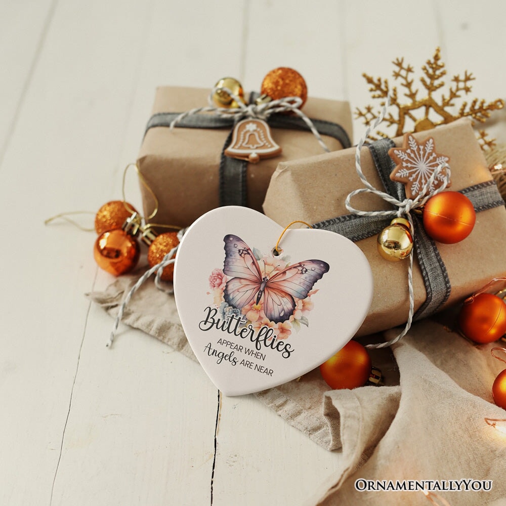 Watercolor Butterflies Appear Memorial Ornament, Wings of Remembrance Gift