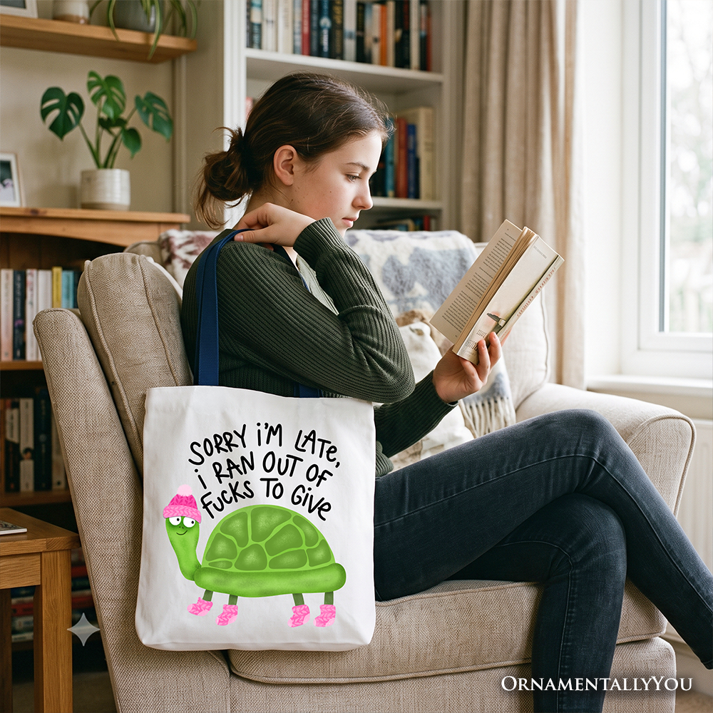 Sarcastic Turtle Tote Bag, Sassy Funny Animal Gift Shopper