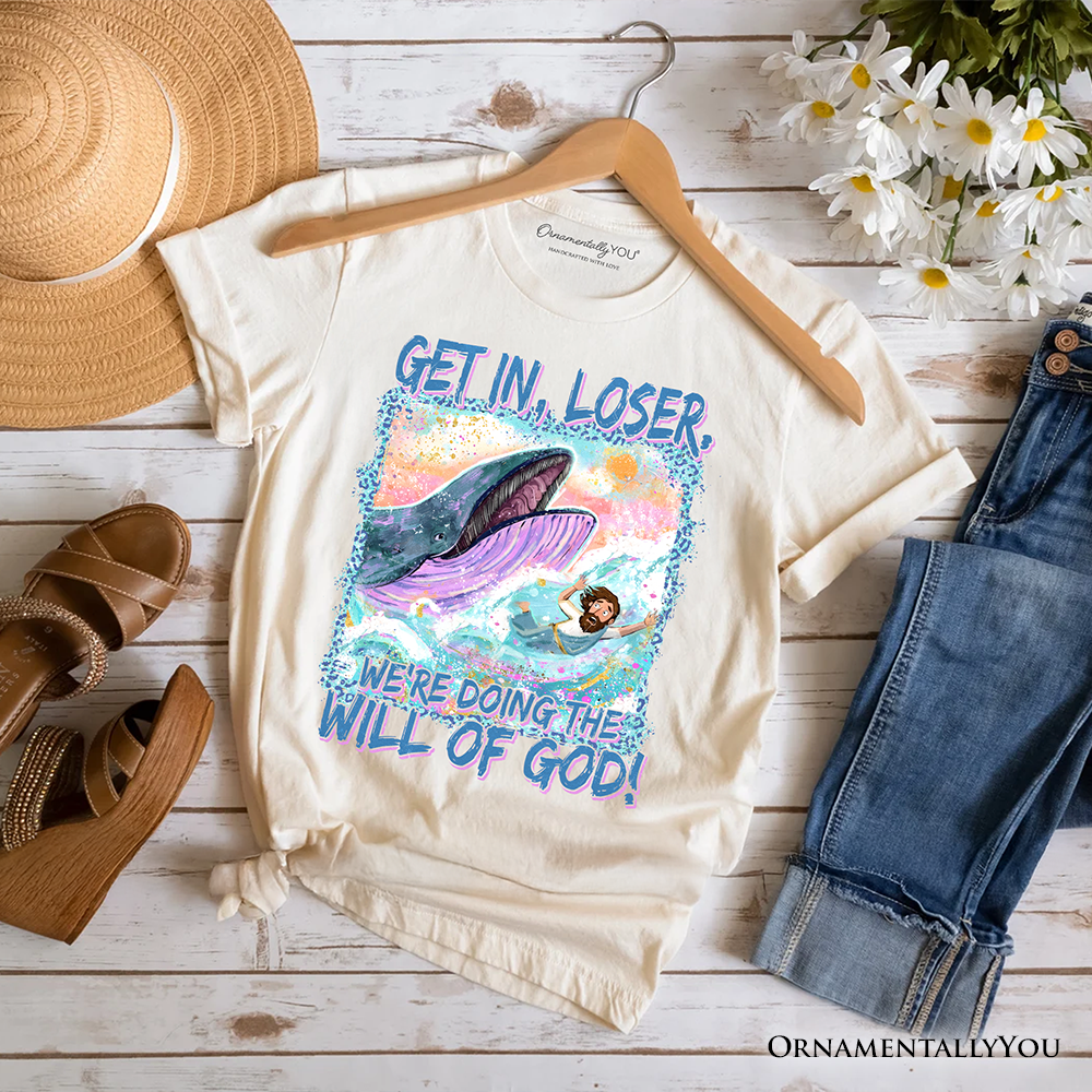 Jonah And The Whale T-Shirt, Doing The Will Of God Funny Christian Tee