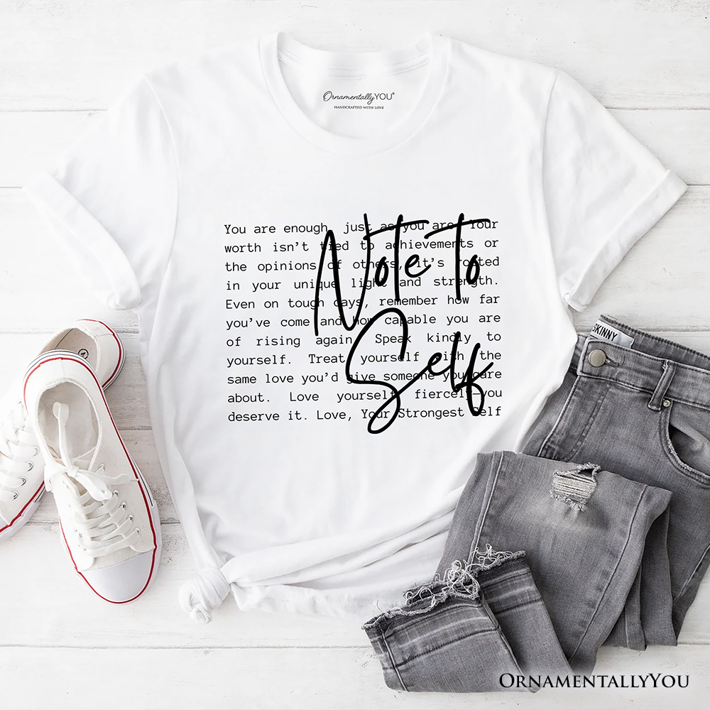 Note To Self Mental Health T-Shirt, Motivational Definition Tee