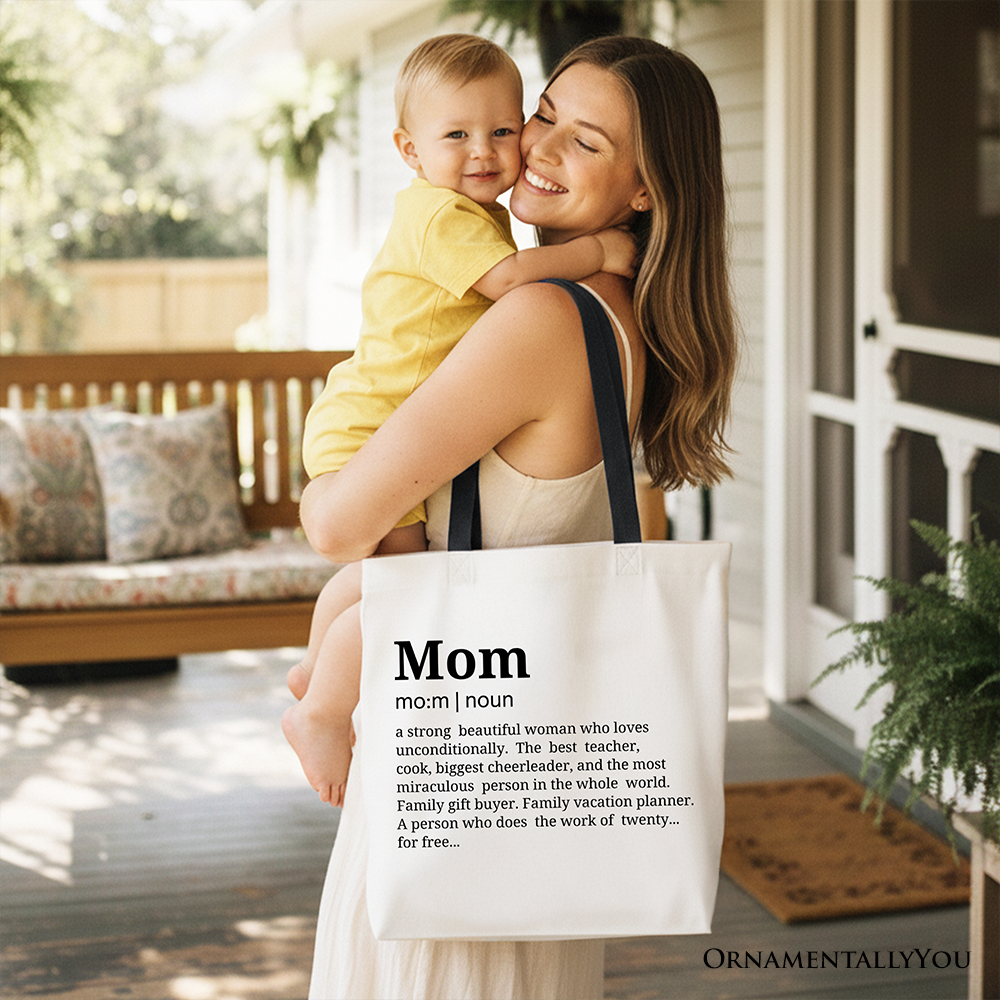 Personalized Mom Definition Canvas Tote Bag, Funny Mothers Day Gift Shopper