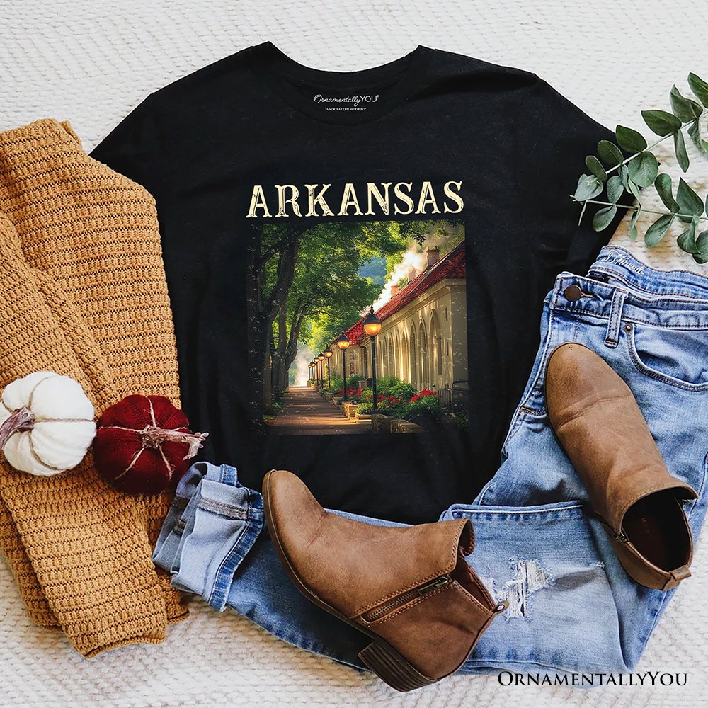 Vintage Arkansas State Hot Springs T-Shirt, Bathhouse Row Tee and Scenic Landmark Keepsake Souvenir