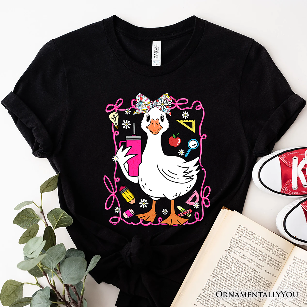Coquette Teacher Goose T-Shirt, Funny Classroom Tee for Educators