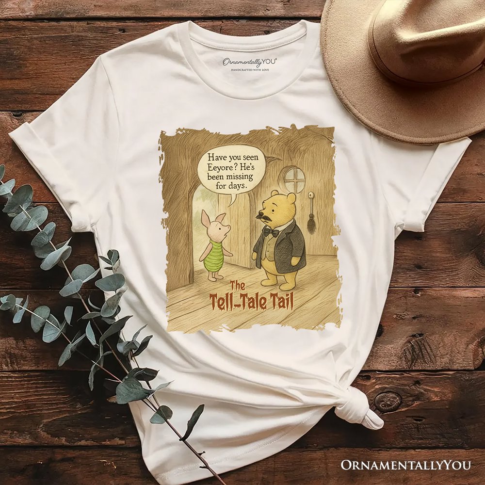 Edgar Allan Winnie-the-Pooh T-Shirt, 1926 A.A. Milne Vintage Halloween Mystery Tale Tee