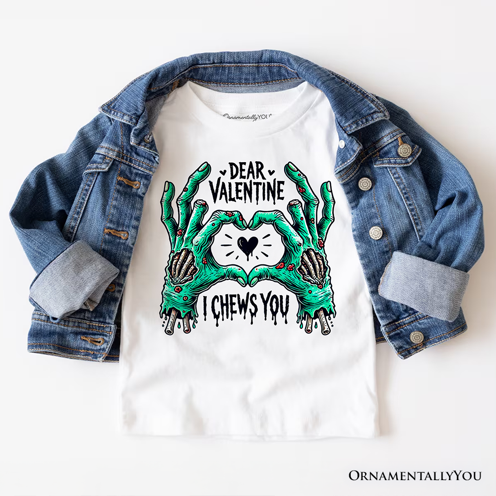 Zombie Valentine Hands I Chews You T-Shirt, Funny Tee for Horror Spring Season