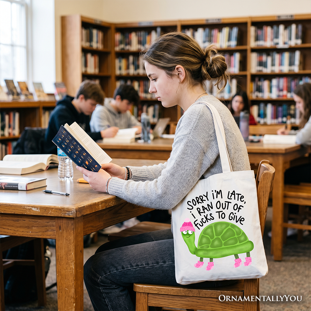 Sarcastic Turtle Tote Bag, Sassy Funny Animal Gift Shopper
