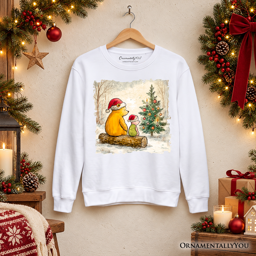 Winnie-the-Pooh Christmas With Friends Sweatshirt, 1926 A.A. Milne Cozy Heartwarming Holiday Sweater