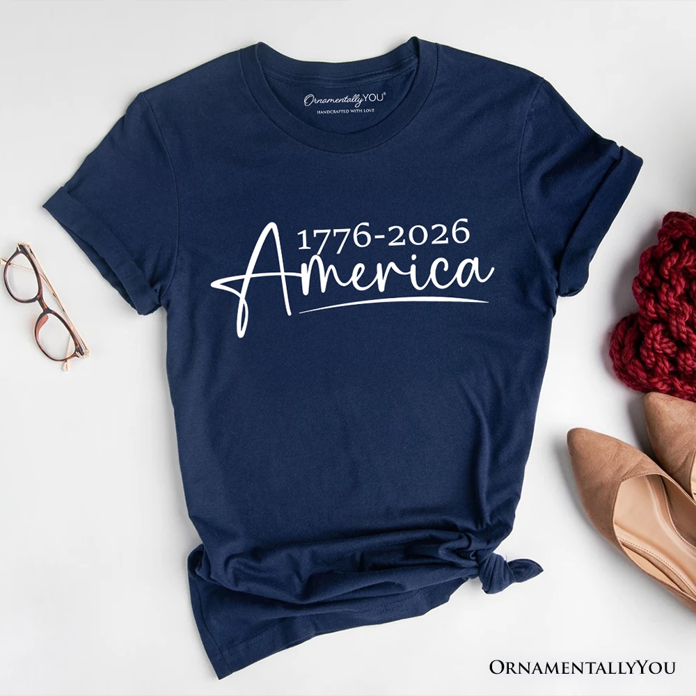 250 Years American Anniversary T-Shirt, 4th of July Minimalistic Patriotic 1776–2026 Tee