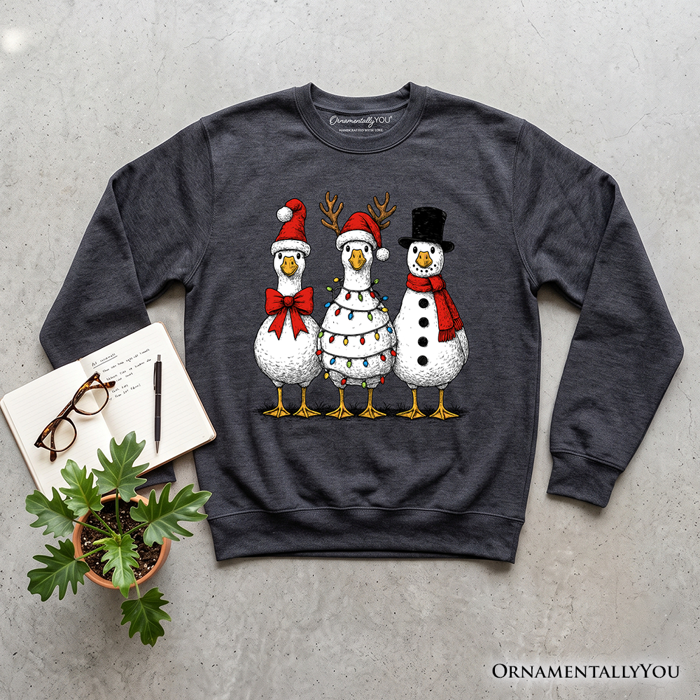 Vintage Christmas Silly Goose Sweatshirt, Snowman Spoof Winter Sweater