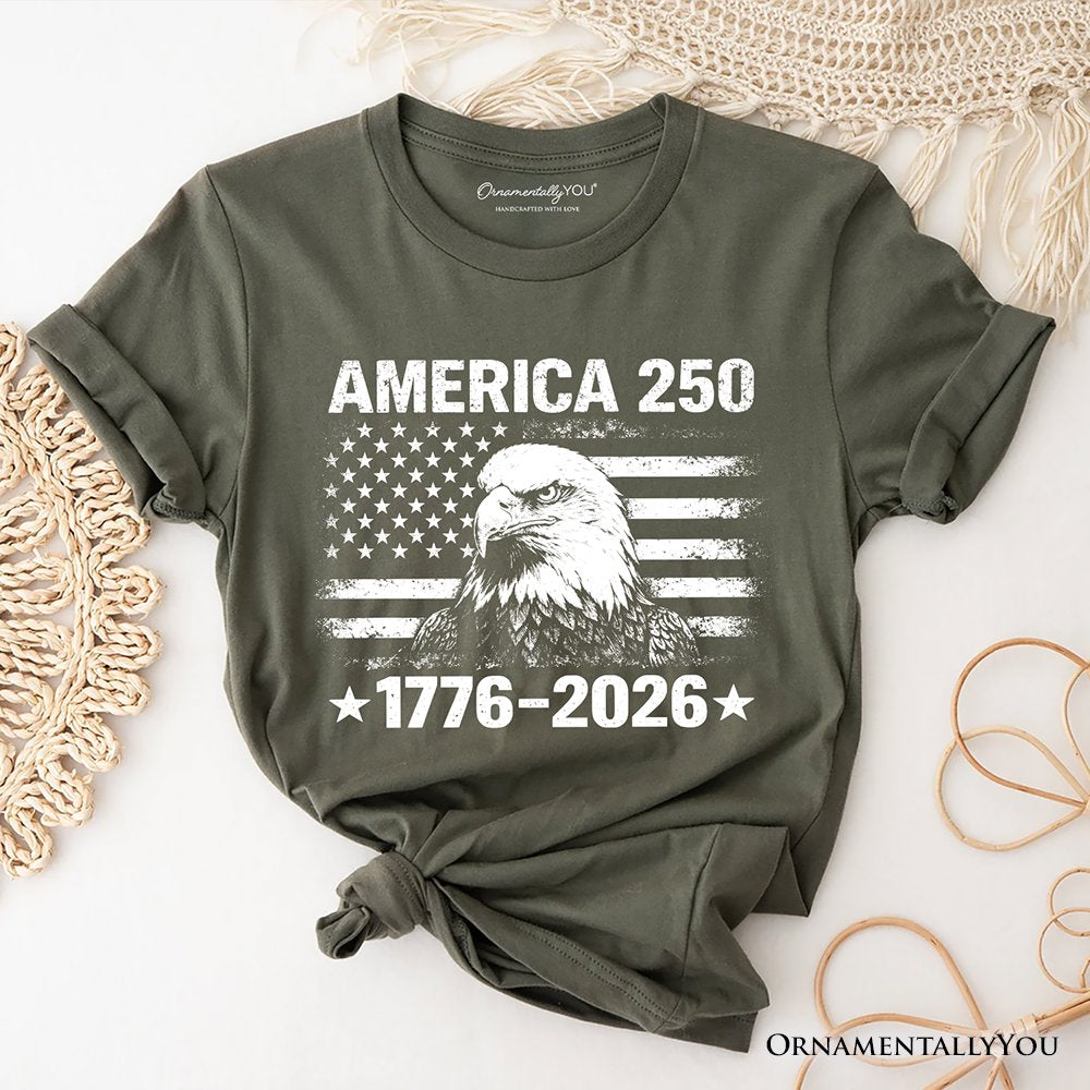 America 250 Freedom Flag Eagle T-Shirt, 4th of July USA Patriotic 1776–2026 Tee