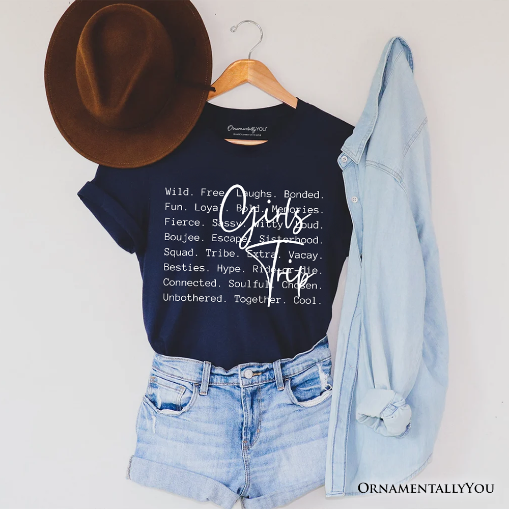Girls Trip Words T-Shirt, Besties Vacation Memories Tee