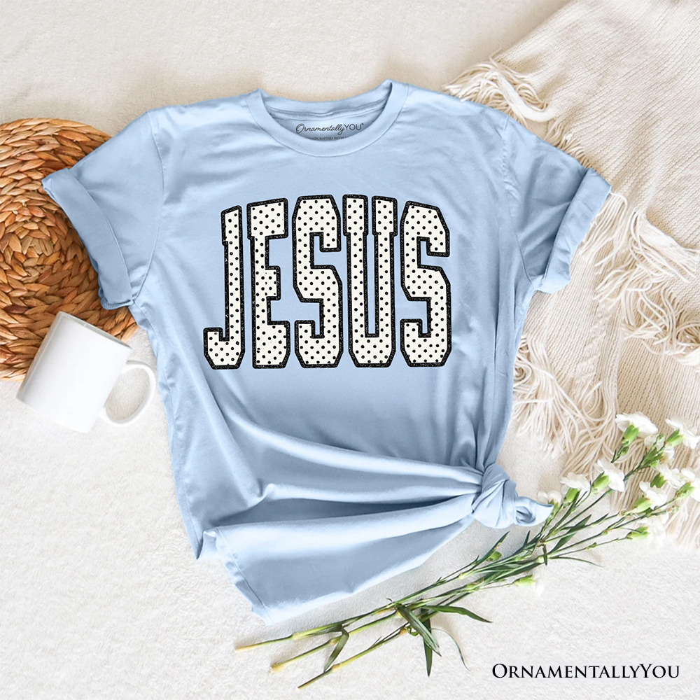 Jesus Polka Dot Christian Varsity T-Shirt, Cute Faith Tee