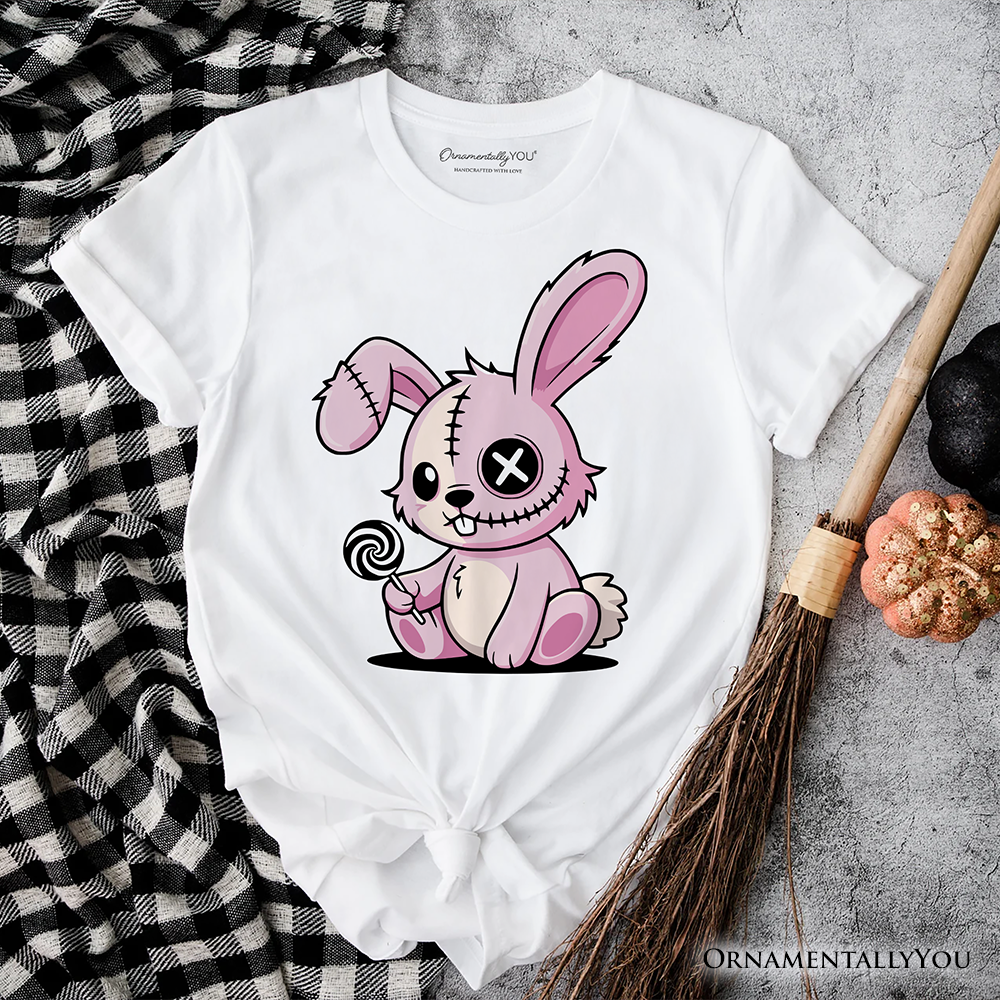 Pink Zombies Bunny Cute T-Shirt, Cute Gothic Halloween Tee