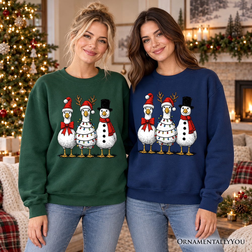 Vintage Christmas Silly Goose Sweatshirt, Snowman Spoof Winter Sweater