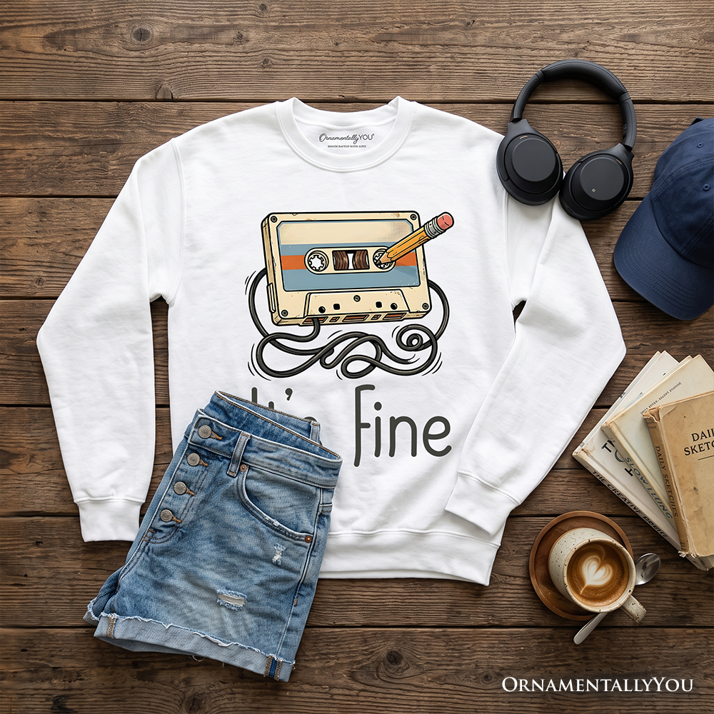 Retro Cassette Tape Sweatshirt, 90s Music Vibe Sweater